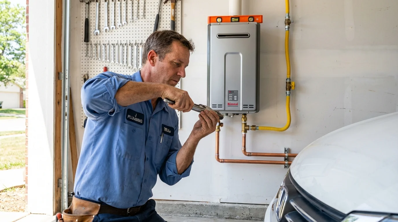 Tankless water heater installation by a Johns Plumbing LLC plumber in Lyndhurst